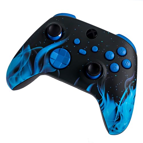 Crazy Controllerz Customz Series Custom Wireless Controller for Xbox One Series X S PC - Blue Flames Design - color: XS BLUE FLAMES