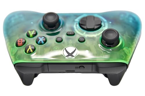 Wireless Custom Controller Compatible with PC, Windows 10+, Series X/S & One (Series X/S Clear Green & Blue) - color: Series X/S Clear Green & Blue