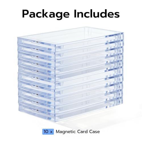 10-Pack Magnetic Booster Pack Case, Acrylic TCG Protector | Acrylic, UV Protection, One Touch Magnetic Closure, Fits Standard TCG Packs, Compatible With Sports Cards & Sealed Packs