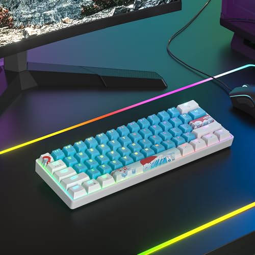 60% Mechanical Keyboard - Compact 60% Gaming Keyboard, RGB Backlit, 61 Keys, USB Wired for Windows Mac Laptop PC (61 Blue/Blue Switches) - color: 61 Blue/Blue Switch