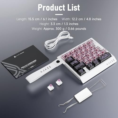 AJAZZ AK029 Magnetic Switch One Handed Gaming Keyboard, Hall Effect Rapid Trigger Mechanical Keypad with SOCD & DKS, 8KHz Polling Rate, 29 Keys Mini Ergonomic Gaming Keyboard for FPS Gamers, PC - color: Black Pink Transparent