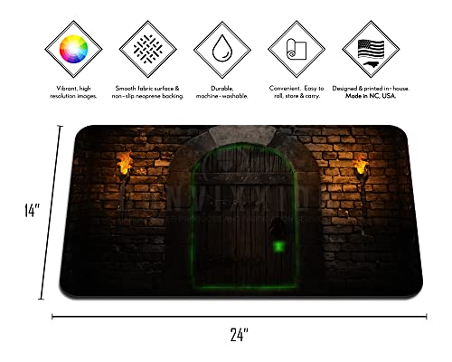 Dungeon Master Neoprene Playmat Custom Made Board Game Mat for MTG TCG CCG LCG (24" x 14") - size: 24" x 14"