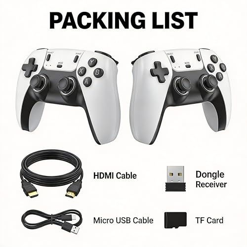 Retro Gaming Console Enjoy a Classic Gaming Experience Plug & Play Retro Game Tv Console Stick HDMI 4K Dual 2.4G Wireless Controllers Emulators