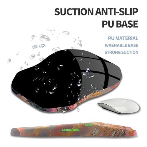 Ergonomic Raised Mouse Pad Wrist Support with Bilateral Slope Memory Foam Mousepad for Wrist Rest and Carpal Tunnel Pain Relief 11.8x7.9〃Flower Sea Cat - color: Flower Sea Cat