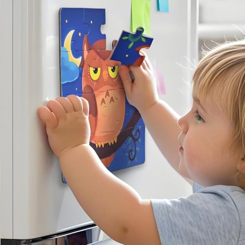 D-KINGCHY Magnetic Puzzles for Kids Ages 3+, 3-in-1 Puzzle Book 9 12 16 Pieces, Travel Jigsaw Puzzles, Road Trips Toys for 3 4 5 6 7 Boys Girls Birthday Gift (Animals) - style: Animals