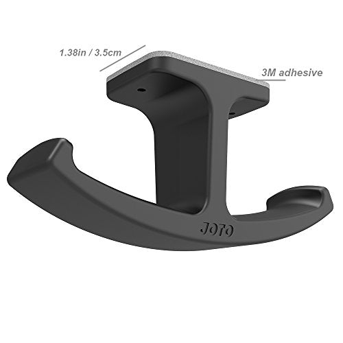 JOTO Headphone Stand Hanger, Silicone Under Desk Dual Headset Holder Mount Hook Hanger for Gaming Headphone Earphone -Black