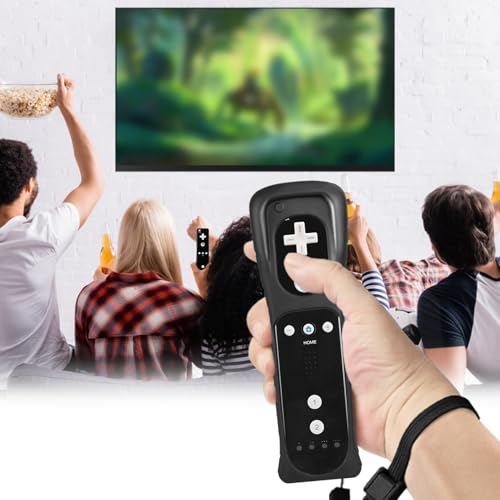 TechKen 2 Pack Wii Remote Controller with Silicone Case and Wrist Strap for Wii U - color: Black