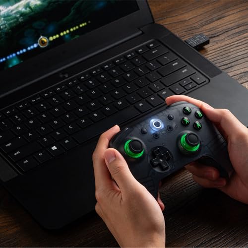8Bitdo Ultimate 2C Wireless Controller for Windows PC and Android, with 1000Hz Polling Rate, Hall Effect Joysticks and Hall Triggers, and Remappable L4/R4 Bumpers (Transparent Black) - color: Transparent Black