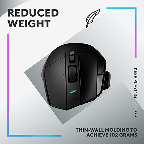 Logitech G502 X Lightspeed Wireless Gaming Mouse - Black | Optical Switches, 13 Buttons, <140 hrs Battery, USB-C, Infinite Scroll Toggle, Wireless Charging Capable, for PC/MacOS - color: Black, style: Wireless