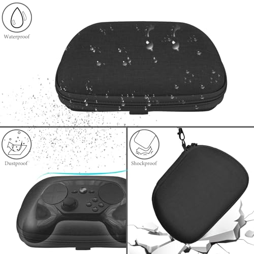 Geekria Shield Case Compatible with Steam Controller, Razer Wolverine V3 Pro, Hard Shell Travel Carrying Storage Bag with Internal Mesh Pocket for Charging Cable (Dark Gray)
