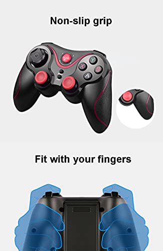 Megadream Android Game Controller, Key Mapping Function Wireless Gaming Controller Gamepad Compatible with PUBG Mobile, Call of Duty Mobile, for Android Phone & Tablet, Samsung, Redmi, Motorola, TCL, Oneplus - Not for iOS/PC - color: Red+Black