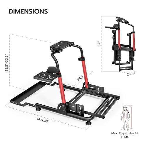 ARES WING Racing Wheel Stand with Chair Fixing Slot, Foldable Racing Simulator Cockpit, Formula GT Sim Racing Cockpit Compatible with Fanatec, Thrustmaster, Logitech, Moza, Simagic, Gaming Equipment