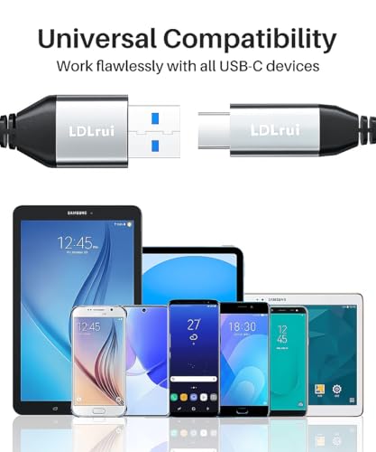 USB C Data Cable 10Gbps Sync 3ft, 3.2 Gen2 USB A to USB C 3.1A Fast Charging & High Speed Data Transfer Cable for iPhone 16/16 Pro Max/15 CarPlay, Samsung Galaxy S24/S23/S22/S21/S20 Android Auto - color: Black-and-White, size: 3FT