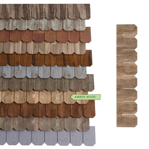 Miniature Roof Shingle Strips for 1:12 Scale Dollhouse Roofing | Set of 25 Strips, REDUCIO! - color: Amber Wood