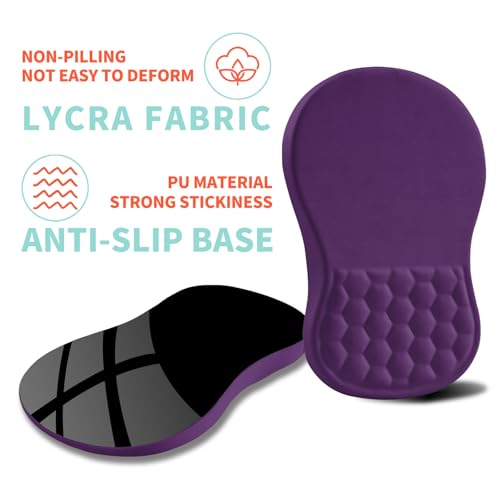 Ergonomic Mouse Pad Wrist Support with Memory Foam Massage Bulge, Carpal Tunnel Pain Relief Mousepad Wrist Rest for Mouse(12x8 inch, Deep Purple) - color: Kg031-deep Purple