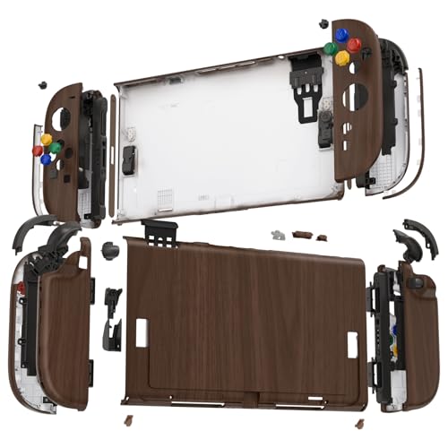 eXtremeRate DIY Replacement Shell Buttons for Nintendo Switch 2, Custom Full Set Rear Back Plate Controller Housing with Buttons for Switch 2 Handheld Console & Joycon 2 - Deluxe Version - Wood Grain - color: Wood Grain