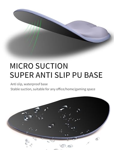 Palm-Rest and Wrist-Hugging Mouse Pad Wrist Rest, Ergonomic Wrist Support with Curve Fitting Cushioned Memory Foam for Carpal Tunnel Pain Relief, 9.9 x 8.3 Inch, Lavender Haze - color: Lavender Haze