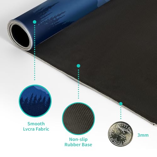 Japanese Mountain Landscape Gaming Mouse Pad Extended Large Mousepad with Nonslip Rubber Base Stitched Edges Laptop Computer Keyboard Desk Mat for Office Home and Game 31.5 X 11.8 Inch - color: Mountain