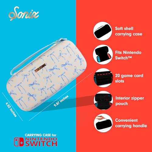 Sonix Carrying Case for Nintendo Switch 1, Protective Travel Case | Blue Bows - color: Blue Bows