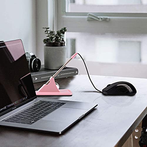 Mouse Bungee Cable Cord Management Clip Gaming Flexible Fixer Holder - Gaming Drag-Free Wired Mouse Support (Pink) (Renewed)