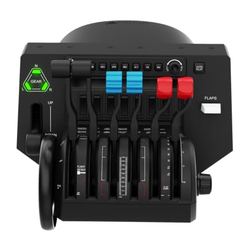Honeycomb Alpha Yoke and Bravo Throttle Quadrant Bundle (2 Items) | 180 Degree Rotation, Steel Shaft and Dual Linear Bearings, Damped Self-Centering, Bravo: 6 Levers, Autopilot Panel
