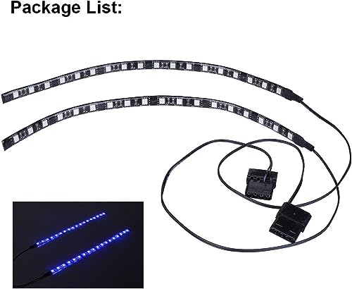 DS Blue PC LED Flexible Light Strip Computer Lighting with Magnetic Design for Computer Case Lighting Kit, Blue Desk Moon Lamp (11.8inch, S Series) - color: Blue