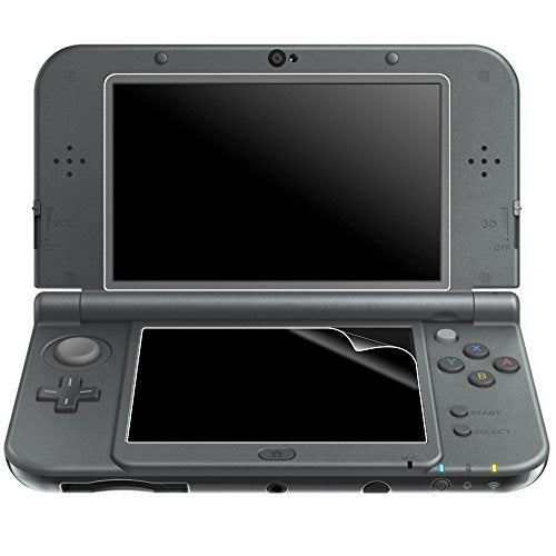 Screen Protector Compatible New 3DS XL, AFUNTA 4 Pcs Tempered Glass for Top Screen and HD Clear Crystal PET Film Compatible Bottom Screen, 3DSXL Film Accessory