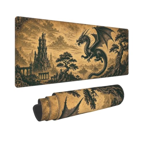 Dragon Mouse Pad XL Large Mousepad Non Slip Rubber Base Desk Mat for Laptop Computer Gaming 31.5" X 12" - color: Dragon