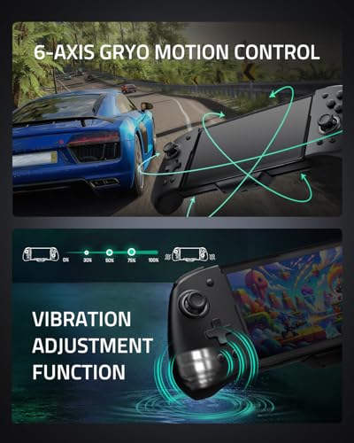 FUNLAB Switch Joypad Controller Customizable for Nintendo Switch Joycon, Ergonomic Switch handheld Controller, Luminpad Switch Controles One-Piece Controllers Replacement- 7 LED Colors/Turbo/Mapping - color: Black-Mech Cyber Pattern