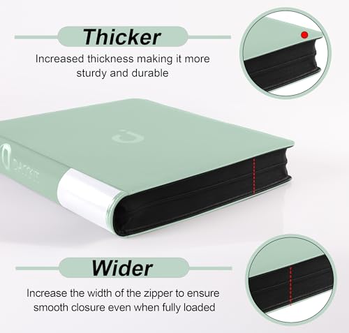 Premium 2000 Pocket Card Binder - 20 Pocket Trading Card Binder with Sleeves Fits 2000 Cards, Ringless Card Album for TCG - Model A,Asakusa Green - color: 20P - Asakusa Green