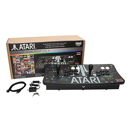Ultimate Arcade Fightstick USB Dual Joystick 2 Player Game Controller Powered by Raspberry Pi 3B+ 1GB RAM 32GB Micro SD Card Preloaded Over 100 Classic Games