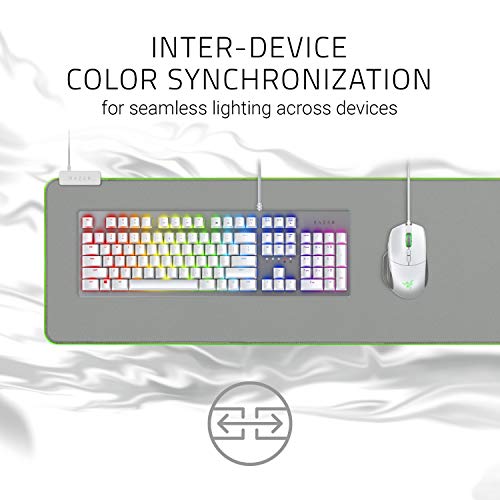 Razer Huntsman Mini 60% Gaming Keyboard + Goliathus Extended Chroma Bundle: Linear Optical Switches - Mercury White - color: Mercury White, size: Keyboard + Mousepad