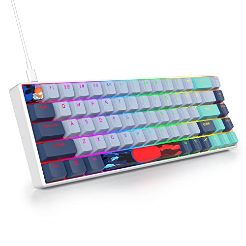 Owpkeenthy 65 Percent Mechanical Gaming Keyboard Hammerhead Shark with Red Switch Ultra Compact RGB Wired 60% Gaming Keyboard N-Key Rollover for PC Gamer Box PS - color: Hammerhead Shark/ 68 Red Switch