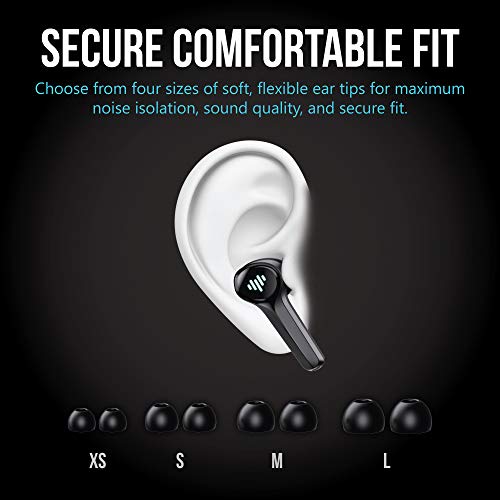iLuv SG100 Gaming Wireless Earbuds, Bluetooth in-Ear with Changing LED Lights Ultra-Low 60ms Latency and Hands-Free Call MEMS Microphone, Includes Compact Charging Case and 4 Ear Tips, Black