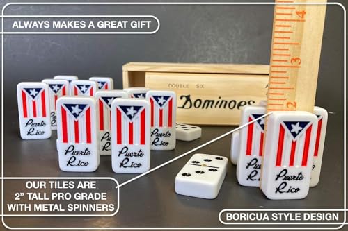 Puerto Rico Dominoes Adult Set Gifts Double six Puerto Rican Domino Set Boricua Style Comes with PR Flag