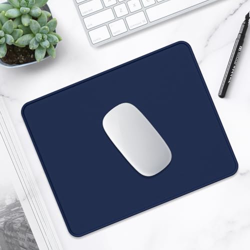 Hsurbtra Mouse Pad, Premium-Textured Square Mousepad 10.2 x 8.3 Inch, Stitched Edge Anti-Slip Waterproof Rubber Pretty Cute Computer Mat for Office Gaming Laptop Women Kids Navy Blue - color: Navy Blue, size: Square Mousepad (10.2" x 8.3")