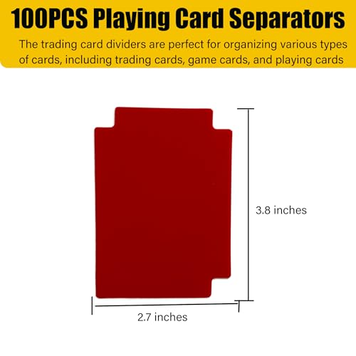 100PCS Trading Card Dividers, 2.7 x 3.8 Inches, 10 Colors, Premium Plastic Card Separator for Sports Game