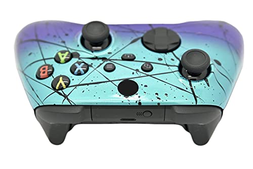Hand Airbrushed Fade Custom Controller Compatible with Xbox Series X/S & Xbox One (Series X/S Teal & Purple Fade) - color: Series X/S Teal & Purple Fade