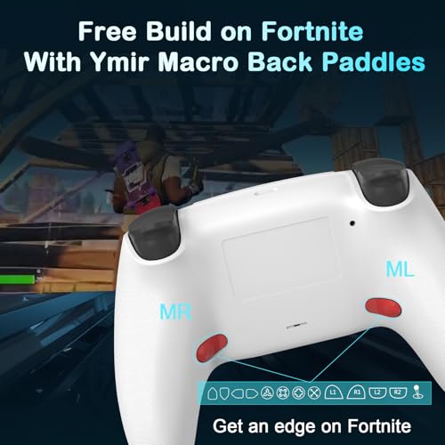 UGAME Replacement for Luna Controller,Ymir Wireless Controller for Fire TV with Back Paddles/Turbo/1200 mAh Power Supply,Mando Made for Luna/PS4/PC,White - color: white