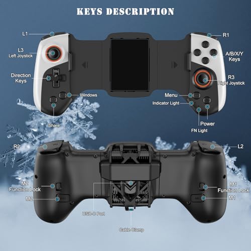 Joso Phone Controller for iPhone/Android with Phone Case Support, Mobile Gaming Controller with Cooler for iPhone 16/15/14, Galaxy S24/S23/S22 - Universal Fit, Customizable Buttons, Turbo