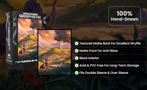 (Halfling Tranquility V1) 100% Hand-Drawn 100ct Textured Matte TCG/MTG Card Art Sleeves by Realm Guard - style: V1 Graphene