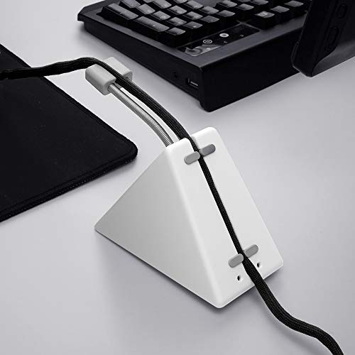 HOTLINEGAMES Mouse Bungee Mouse Cord Clip Cord Management System Fixer Holder for Esports FPS Game (3.0 New White)