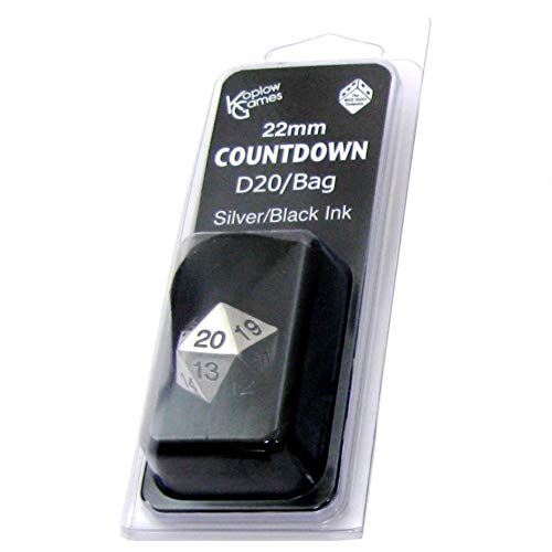Countdown D20 22mm Metal with Bag SVbk