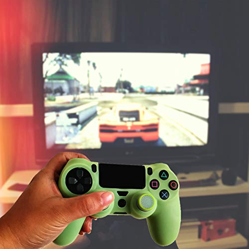 Ps4 Controller Skin Silicone Case Grip Glow in Dark Protective Cover for PS4/slim/Pro Dualshock 4 Controller(Glow Grass Green) - color: Glow Grass Green