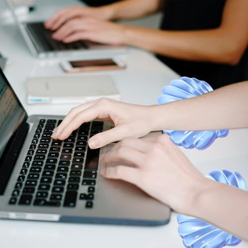 Gel Wrist Rest for Keyboard and Mouse Transparent Blue Shell Keyboard Wrist Rest Set Ergonomic Cute Clear Cool Ocean Beach Mouse Wrist Pad Silicone Non-Slip Support for Computer Gaming Home Office - color: Seashell Blue
