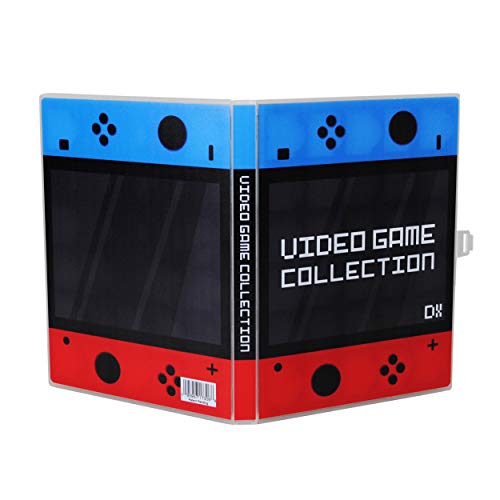 Game Case for Nintendo Switch Cartridges - Holds 60 Video Games Securely in Foam | Heavy Duty Compact Travel Storage Binder & Protective Holder Organizer with Snap-Lock Closure - color: red / blue