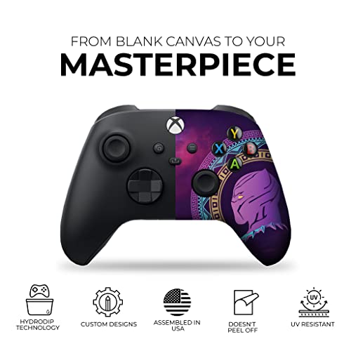 DreamController Blacckk Panther Custom X-box Controller Wireless compatible with X-box One/Series X/S Proudly Customized in USA with Permanent HYDRO-DIP Printing(NOT JUST A SKIN) (MODDED) - color: Blacck Panther, size: Modded - Front & Back Print