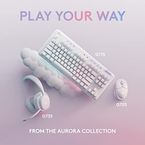 Logitech G713 Wired Gaming Keyboard with LIGHTSYNC RGB Lighting, Tactile Switches (GX Brown), and Keyboard Palm Rest, PC and Mac Compatible, White Mist - size: Wired, style: Tactile