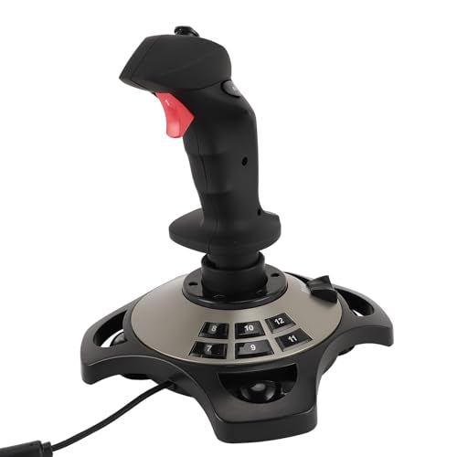 Wired PC Flight Joystick, Vibration Flight Stick for Flight Simulator, Throttle Control Joystick for Computer, Laptop