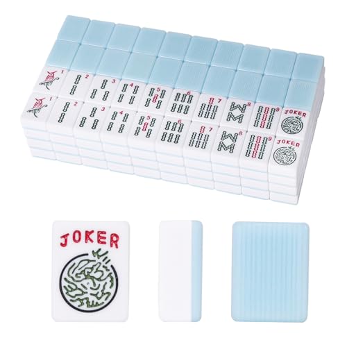 American Mahjong Tiles Set,Mahjong Game Set with 166pcs 1.2’’ Light Blue Tiles (Tiles Only Set) - color: Light Blue